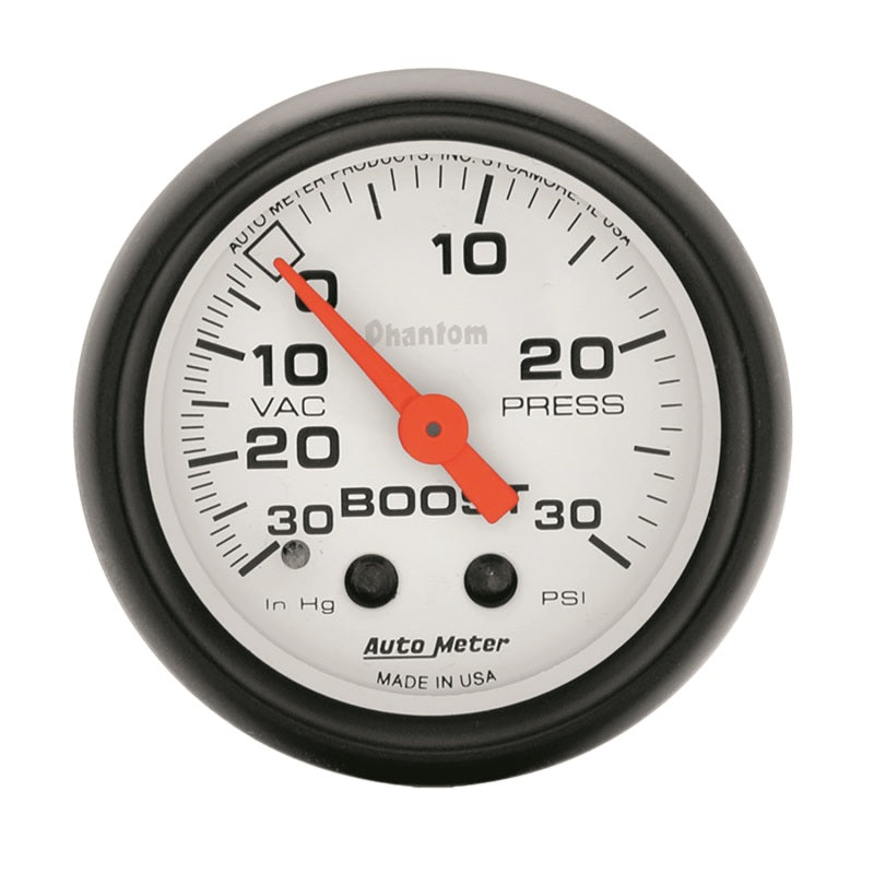 AutoMeter 5703 - Autometer Phantom 52mm 30 PSI Mechanical Boost Gauge