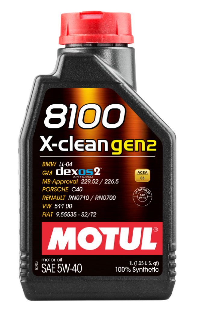 Motul 109761 - 1L Synthetic Engine Oil 8100 X-CLEAN Gen 2 5W40