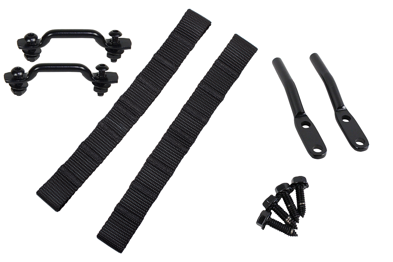 Kentrol 50725 FITS 76-95 Jeep CJ/YJ Door Strap Kit Black Powdercoat Stainless Steel