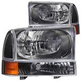 ANZO 111080 FITS: 2000-2004 Ford Excursion Crystal Headlights Black