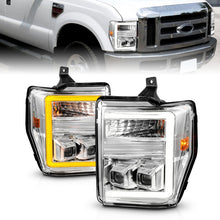 Load image into Gallery viewer, ANZO 111587 FITS 08-10 Ford F-250F-550 Super Duty Projector Headlights w/ Light Bar Switchback Chrome Housing