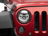 Raxiom J108043 - FITS: 97-18 Jeep Wrangler TJ/JK Axial Series LED Daymaker Headlights- Chrome Housing (Clear Lens)
