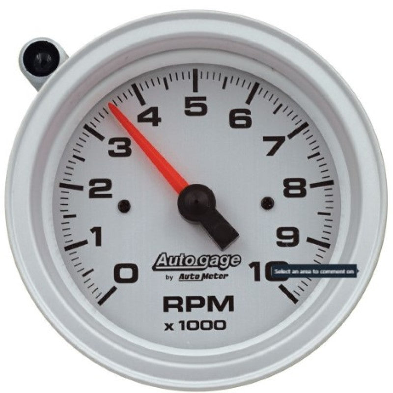 AutoMeter 233909 FITS 233909 - Tachometer Gauge 10K RPM 3 3/4in Pedestal w/Ext. Shift-Light Silver Dial/Black Case