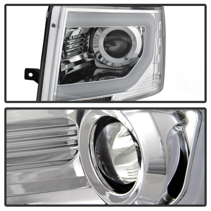 SPYDER 5077639 - Spyder Ford F150 13-14 Projector Fctry Xenon Model- Light Bar DRL Chrm PRO-YD-FF15013-LBDRL-HID-C