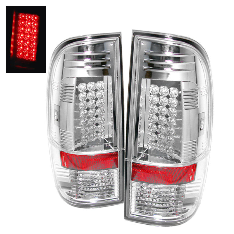 SPYDER 5003904 - Spyder Ford Super Duty 08-15 LED Tail Lights Chrome ALT-YD-FS07-LED-C