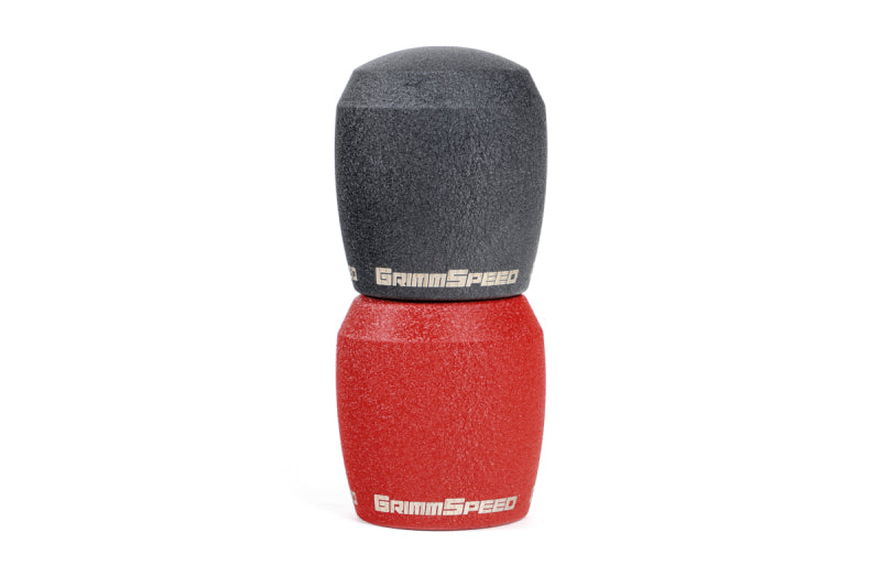 GrimmSpeed 380003 - Stubby Shift Knob Stainless Steel Red M12x1.25