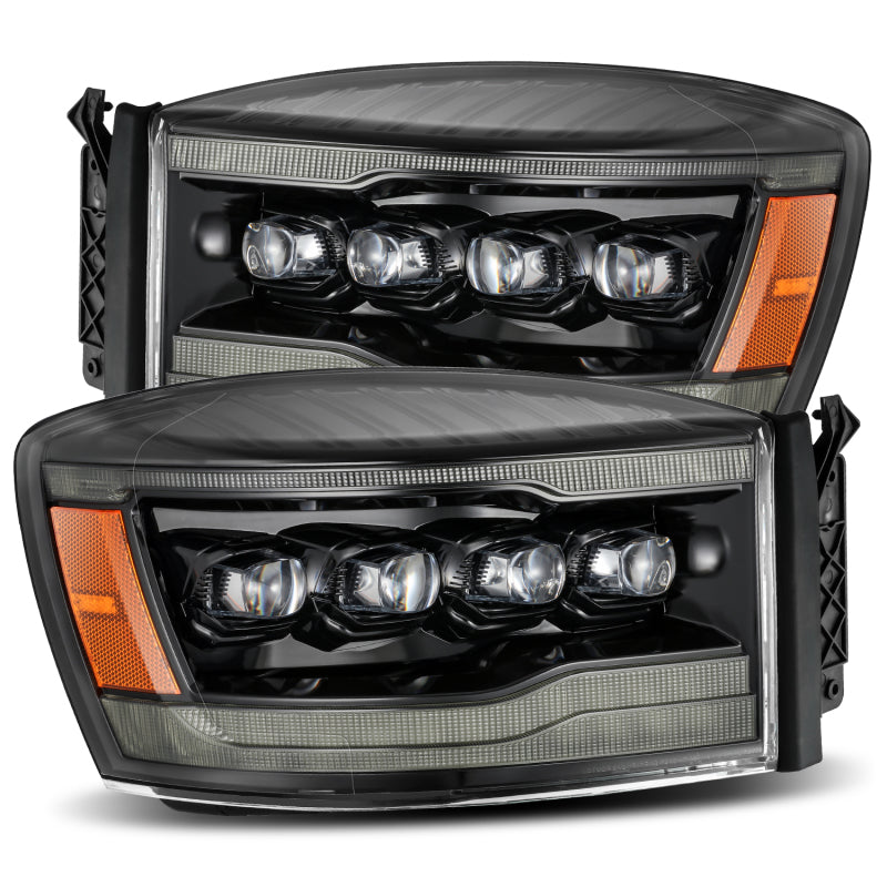 AlphaRex 880538 AlphaRex 06-08 Ram 1500HD NOVA LED Proj Headlights Plnk Style Alpha Blk w/Seq Signal/DRL/Amber LED - free shipping - Fastmodz