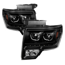 Load image into Gallery viewer, SPYDER 9032226 - Xtune Ford F150 09-14 Projector Headlights Halogen Model Only LED Halo Black PRO-JH-FF15009-CFB-BK