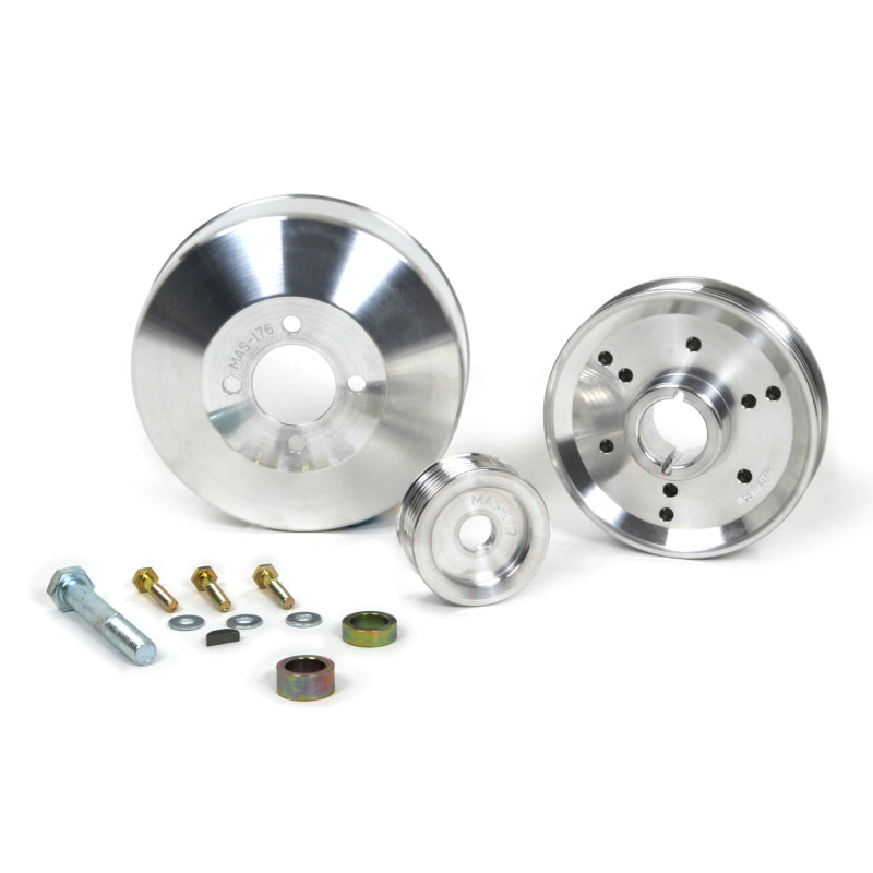 BBK 1555 FITS 96-01 Mustang 4.6 GT Cobra Underdrive Pulley KitLightweight CNC Billet Aluminum (3pc)