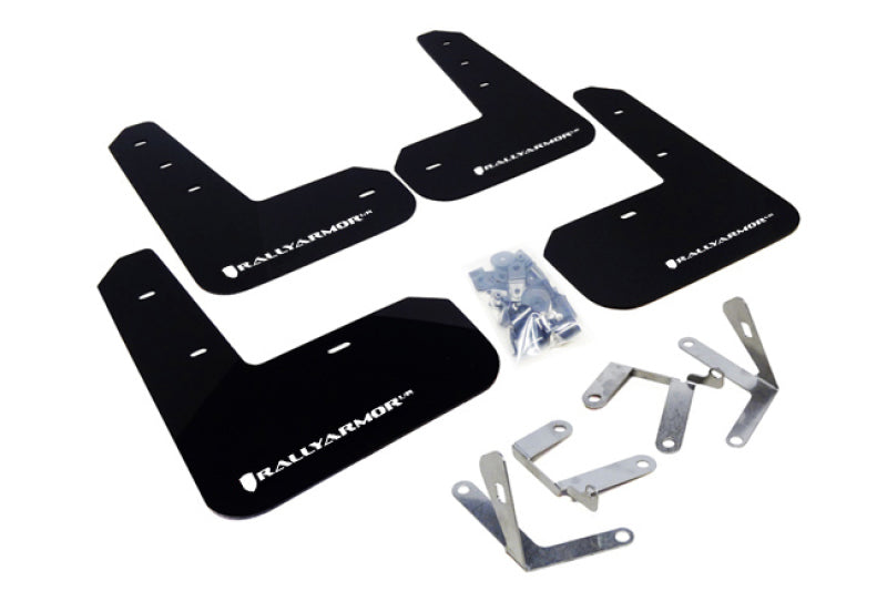 Rally Armor MF23-UR-BLK/WH FITS: 13+ Subaru BRZ / 13+ Scion FR-S UR Black Mud Flap w/ White Logo