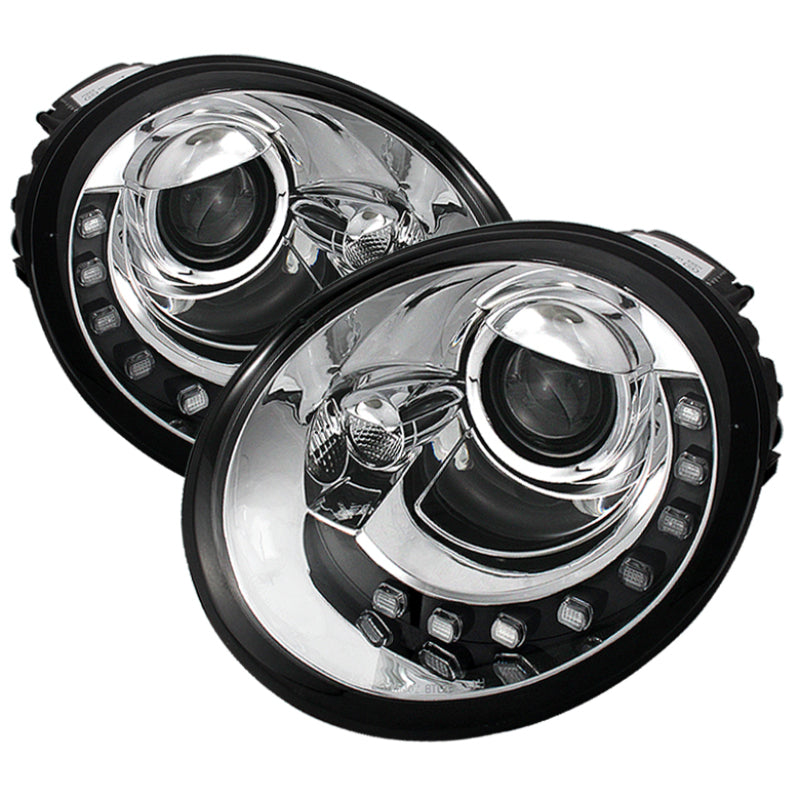 SPYDER 5080554 - Spyder Volkswagen Beetle 1998-2005 Projector Headlights DRL Chrome PRO-YD-VB98-DRL-C