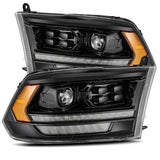 AlphaRex 880520 - 09-18 Dodge Ram 2500HD LUXX LED Proj Headlights Plank Style Black w/Seq Signal/Smoked DRL