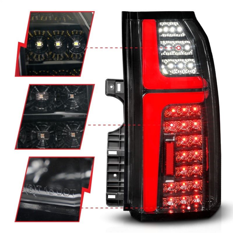 ANZO 311467 FITS 15-20 Chevrolet Tahoe Sequential LED Tube Taillights Black