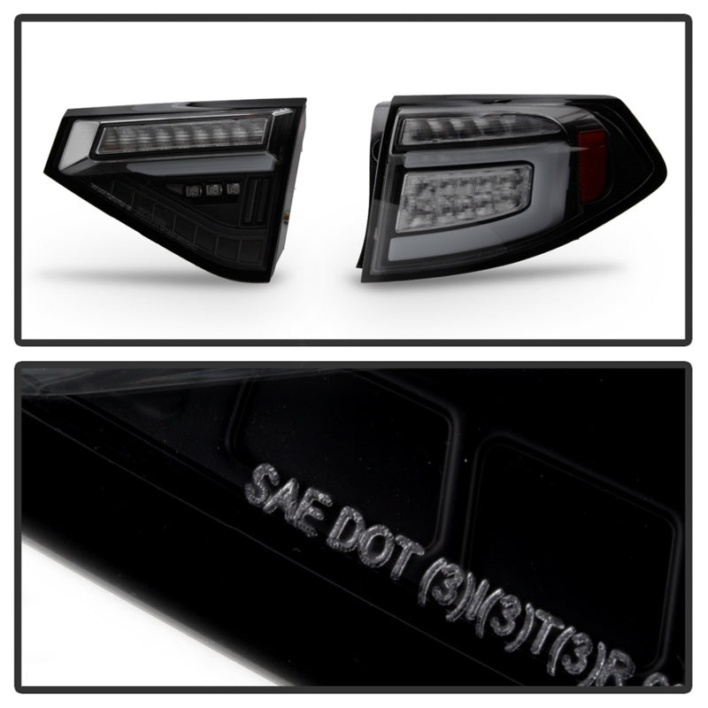 SPYDER 5086747 - Spyder 08-14 Subara Impreza WRX Hatchback LED Tail Lights Seq Signal Blk Smoke ALT-YD-SI085D-SEQ-BSM