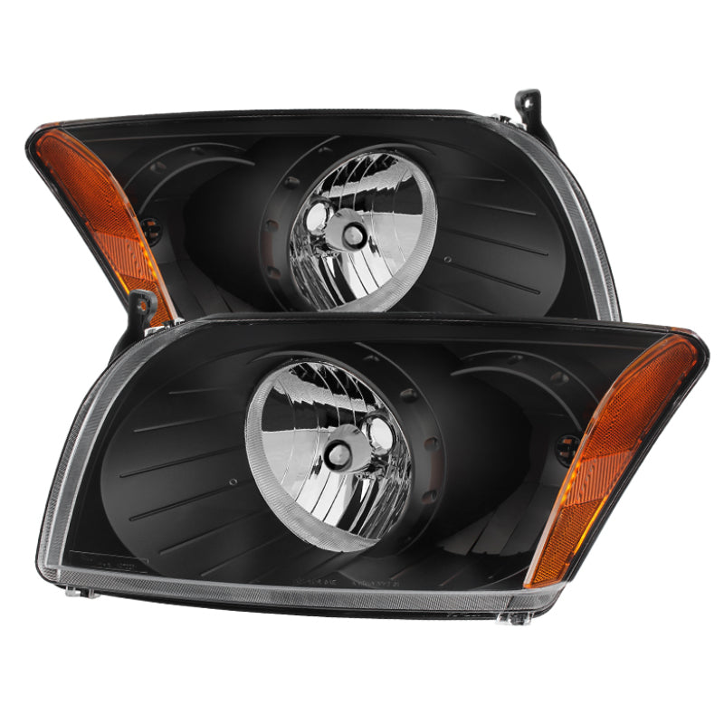 SPYDER 9026522 - Xtune Dodge Caliber 07-12 Crystal Headlights -Black HD-JH-DCAL07-AM-BK