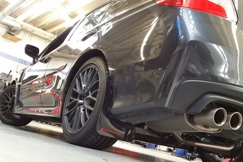 Rally Armor MF32-UR-WH/RD FITS: 15-21 Subaru WRX/STI (Sedan ONLY) White UR Mud Flap w/ Red Logo