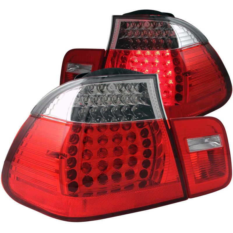 ANZO 321096 FITS 2002-2005 BMW 3 Series E46 LED Taillights Red/Clear