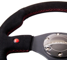 Load image into Gallery viewer, NRG Reinforced Steering Wheel (320mm) Blk Suede w/Dual Buttons - free shipping - Fastmodz