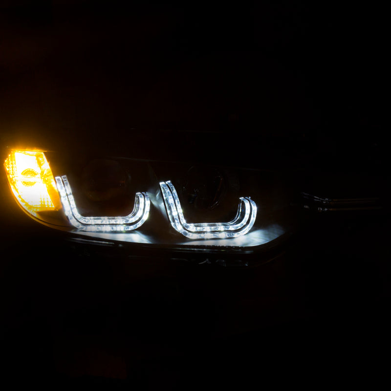 ANZO - [product_sku] - ANZO 2012-2015 BMW 3 Series Projector Headlights w/ U-Bar Black - Fastmodz