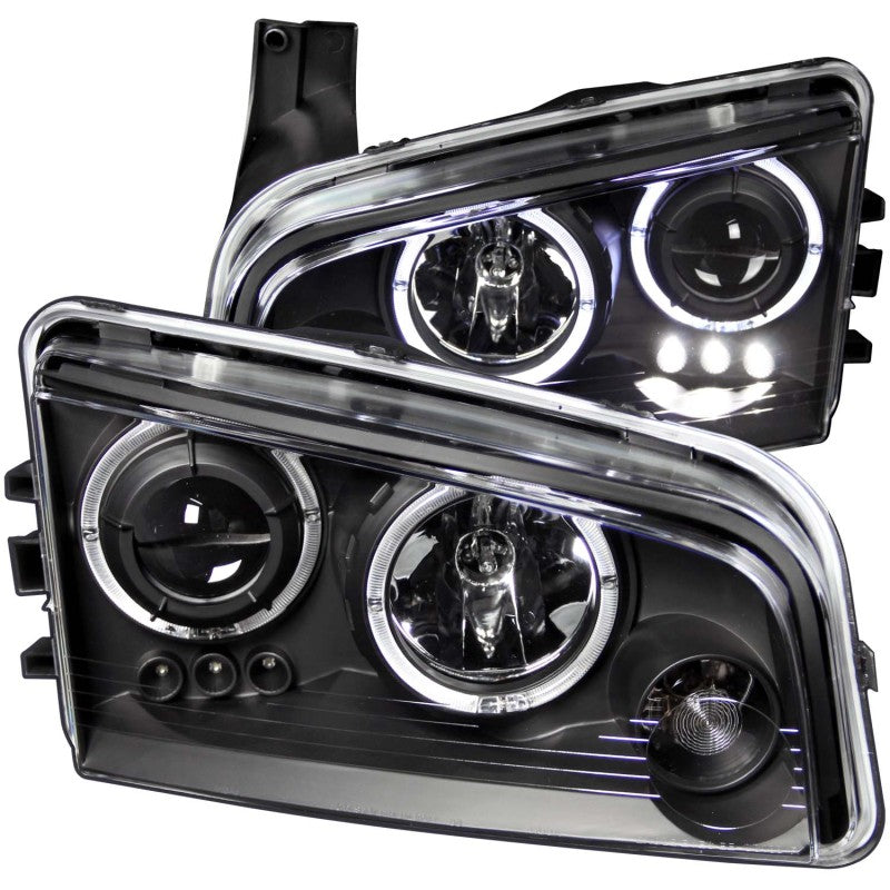 ANZO - [product_sku] - ANZO 2006-2010 Dodge Charger Projector Headlights w/ Halo Black - Fastmodz