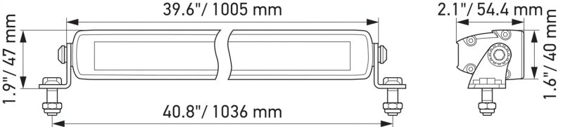 Hella 358176321 - Universal Black Magic 40in Thin Light BarDriving Beam