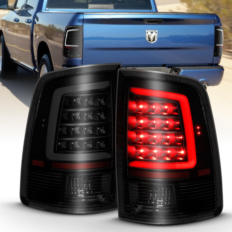 ANZO - [product_sku] - ANZO 2009-2018 Dodge Ram 1500 LED Taillight Plank Style Black w/Smoke Lens - Fastmodz