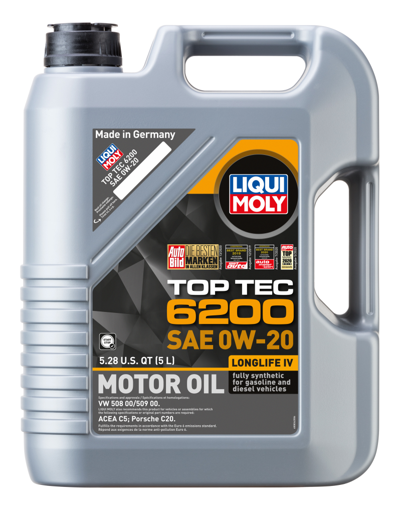 LIQUI MOLY 20238 FITS 5L Top Tec 6200 Motor Oil 0W20