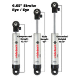 Ridetech 22179841 - HQ Series Shock Absorber Single Adjustable 6.65in Stroke Eye/Eye Mounting 12.15in x 18.8in