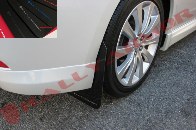 Rally Armor MF6-UR-BLK/SIL FITS: 08-10 WRX (hatch & sedan) / 08-11 Subaru 2.5i UR Black Mud Flap w/ Silver Logo