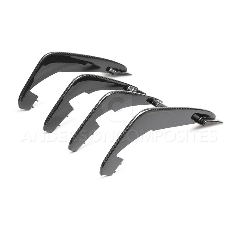 Anderson Composites AC-RDF20CHC8 FITS 20-21 Chevrolet Corvette C8 Stingray Carbon Fiber Rear Diffuser Fins (Set of 4)