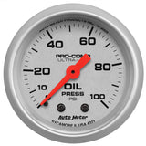 AutoMeter 4321 - Autometer Ultra-Lite 52mm 0-100 PSI Mechanical Oil Pressure Gauge