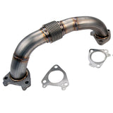 Wehrli WCF100652 - 01-16 Chevrolet 6.6L Duramax 2in Stainless Driver Side Up Pipe w/Gaskets (Single/Twin Turbo)