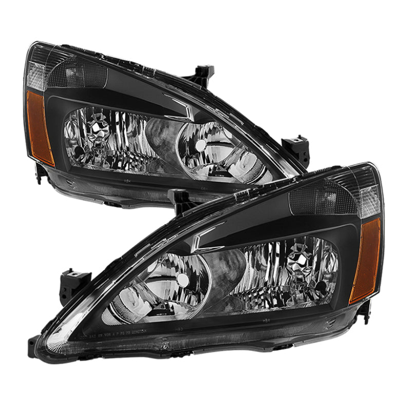 SPYDER 5014351 - Xtune Honda Accord 03-07 Amber Crystal Headlights Black HD-JH-HA03-AM-BK