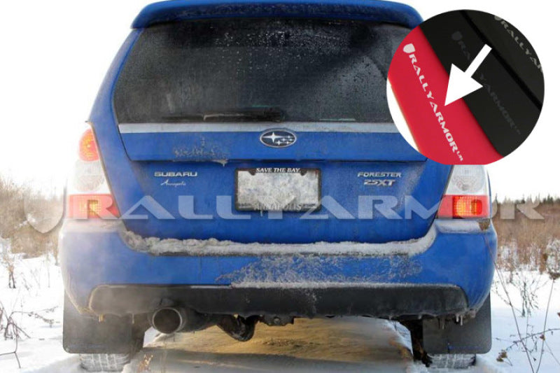 Rally Armor MF5-UR-RD/WH FITS: 2003-2008 Subaru Forester UR Red Mud Flap w/ White Logo