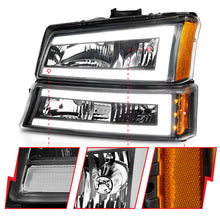 Load image into Gallery viewer, ANZO 111501 FITS: 2003-2006 Chevrolet Silverado 1500 Crystal Headlights w/ Light Bar Black Housing