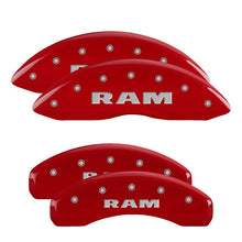 Load image into Gallery viewer, MGP 55001SRAMRD - 4 Caliper Covers Engraved Front &amp; Rear RAM Red finish silver ch