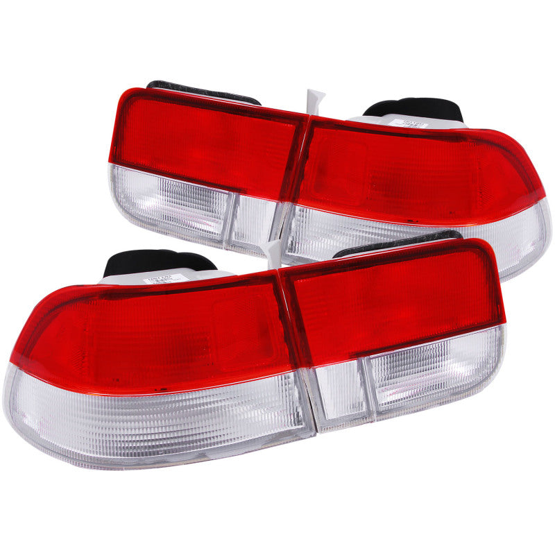 ANZO - [product_sku] - ANZO 1996-2000 Honda Civic Taillights Red/Clear - OEM 4pc - Fastmodz