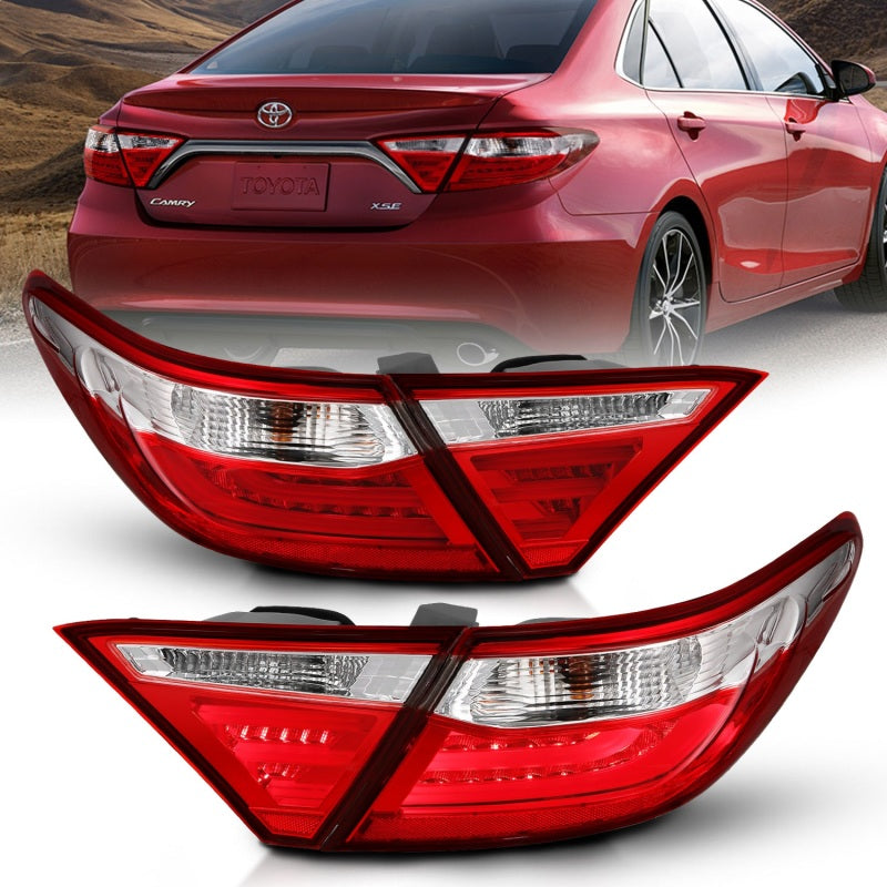 ANZO 321335 FITS 2015-2016 Toyota Camry LED Taillights Red/Clear