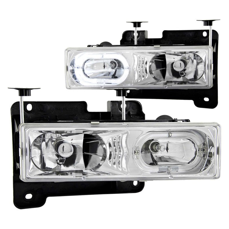 ANZO - [product_sku] - ANZO 1988-1998 Chevrolet C1500 Crystal Headlights Chrome w/ Halo - Fastmodz