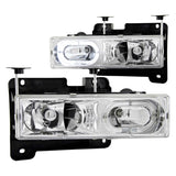 ANZO 111006 FITS: 1988-1998 Chevrolet C1500 Crystal Headlights Chrome w/ Halo