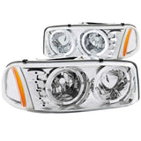 ANZO 111208 FITS: 1999-2006 Gmc Sierra 1500 Crystal Headlights w/ Halo and LED Chrome