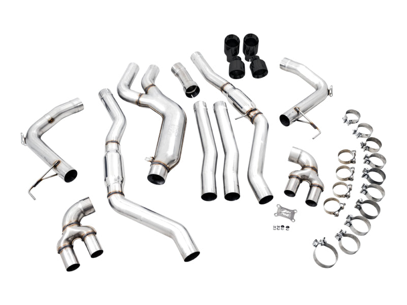 AWE Tuning 3020-43085 FITS 2019+ BMW M340i (G20) Track Edition Exhaust - Quad Diamond Black Tips