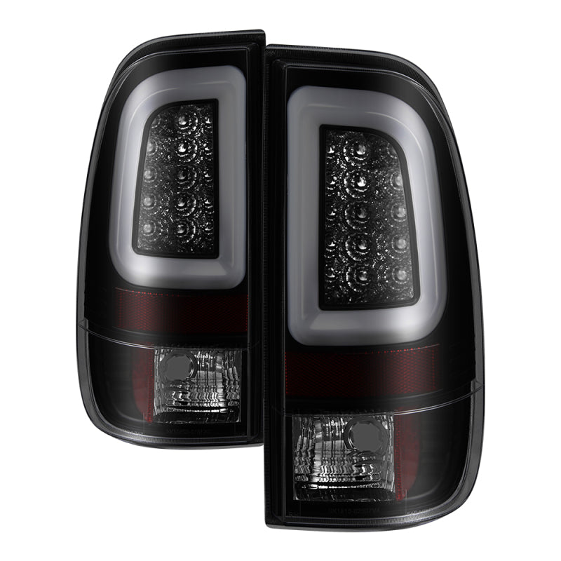 SPYDER 5084248 - Spyder 97-03 Ford F150 Stylsd. F250 V3 Lght Bar LED Tail LightsBlk Smk ALT-YD-FF15097V3-LBLED-BSM