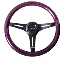 Load image into Gallery viewer, NRG ST-015BK-PP - Classic Wood Grain Steering Wheel (350mm) Purple Pearl/Flake Paint w/Black 3-Spoke Center