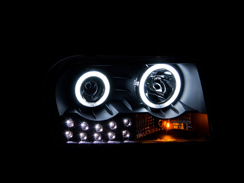 ANZO - [product_sku] - ANZO 2005-2010 Chrysler 300 Projector Headlights w/ Halo Black (Does Not Fit S Models) - Fastmodz