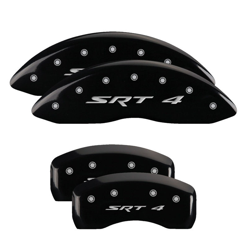 MGP 13008SCV6BK FITS 4 Caliper Covers Engraved Front & Rear C6/Corvette Black finish silver ch