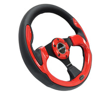 Load image into Gallery viewer, NRG RST-001RD - Reinforced Steering Wheel (320mm) Blk w/Red Trim &amp; 5mm 3-Spoke