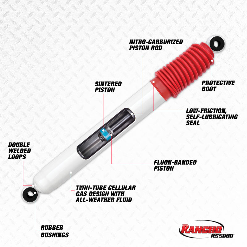 Rancho RS5415 - 11-19 Ford Pickup / F250 Series Super Duty Front RS5000 Steering Stabilizer