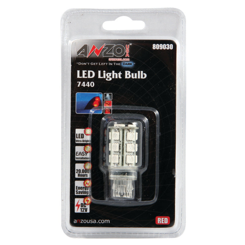 ANZO 809030 - LED Bulbs Universal 7443/7440 Red