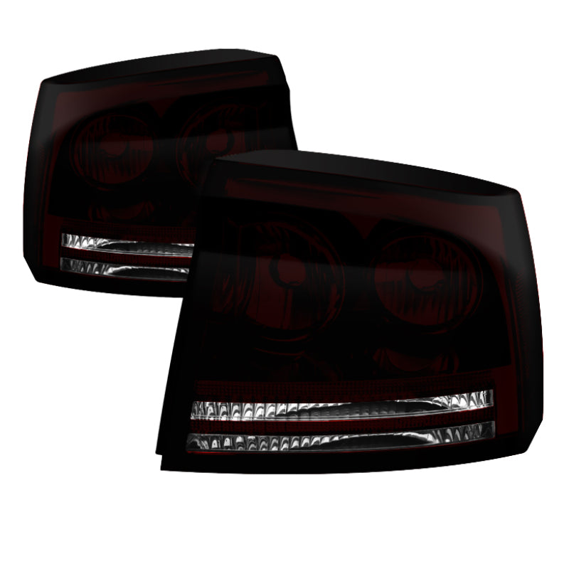 SPYDER 9033131 - Xtune Dodge Charger 05-08 OEM Style Tail Lights Dark Red ALT-JH-DC05-OE-RSM